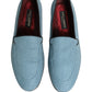 Dolce & Gabbana Blue Woven Men Slip On Dress Loafers Shoes