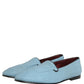 Dolce & Gabbana Blue Woven Men Slip On Dress Loafers Shoes