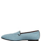 Dolce & Gabbana Blue Woven Men Slip On Dress Loafers Shoes