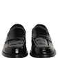 Dolce & Gabbana Black Leather Formal Men Dress Loafers Shoes
