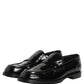 Dolce & Gabbana Black Leather Formal Men Dress Loafers Shoes