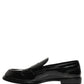 Dolce & Gabbana Black Leather Formal Men Dress Loafers Shoes