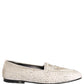 Dolce & Gabbana White Satin Embellished Dress Loafers Shoes