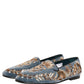Dolce & Gabbana Blue Velvet Embellished Dress Loafers Shoes
