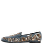 Dolce & Gabbana Blue Velvet Embellished Dress Loafers Shoes