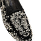 Dolce & Gabbana Black Velvet Embellished Dress Loafers Shoes