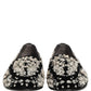 Dolce & Gabbana Black Velvet Embellished Dress Loafers Shoes