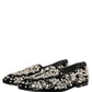 Dolce & Gabbana Black Velvet Embellished Dress Loafers Shoes