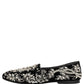 Dolce & Gabbana Black Velvet Embellished Dress Loafers Shoes