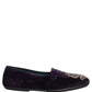 Dolce & Gabbana Purple Velvet Crown Embroidery Loafers Shoes