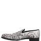 Dolce & Gabbana White Sequined Formal Slip On Loafers Shoes
