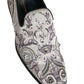 Dolce & Gabbana White Sequined Formal Slip On Loafers Shoes