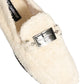 Dolce & Gabbana White Fur Shearling Men Dress Loafers Shoes