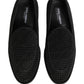 Dolce & Gabbana Black Logo Monogram Men Dress Loafers Shoes