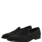 Dolce & Gabbana Black Logo Monogram Men Dress Loafers Shoes