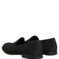 Dolce & Gabbana Black Logo Monogram Men Dress Loafers Shoes