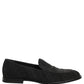 Dolce & Gabbana Black Logo Monogram Men Dress Loafers Shoes