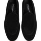 Dolce & Gabbana Black Logo Monogram Men Dress Loafers Shoes