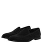 Dolce & Gabbana Black Logo Monogram Men Dress Loafers Shoes