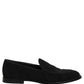 Dolce & Gabbana Black Logo Monogram Men Dress Loafers Shoes