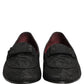 Dolce & Gabbana Black Floral Brocade Men Dress Loafers Shoes