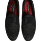 Dolce & Gabbana Black Floral Brocade Men Dress Loafers Shoes