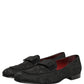 Dolce & Gabbana Black Floral Brocade Men Dress Loafers Shoes