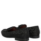 Dolce & Gabbana Black Floral Brocade Men Dress Loafers Shoes