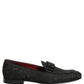 Dolce & Gabbana Black Floral Brocade Men Dress Loafers Shoes