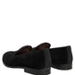 Dolce & Gabbana Black Velvet Cotton Loafers Formal Dress Shoes