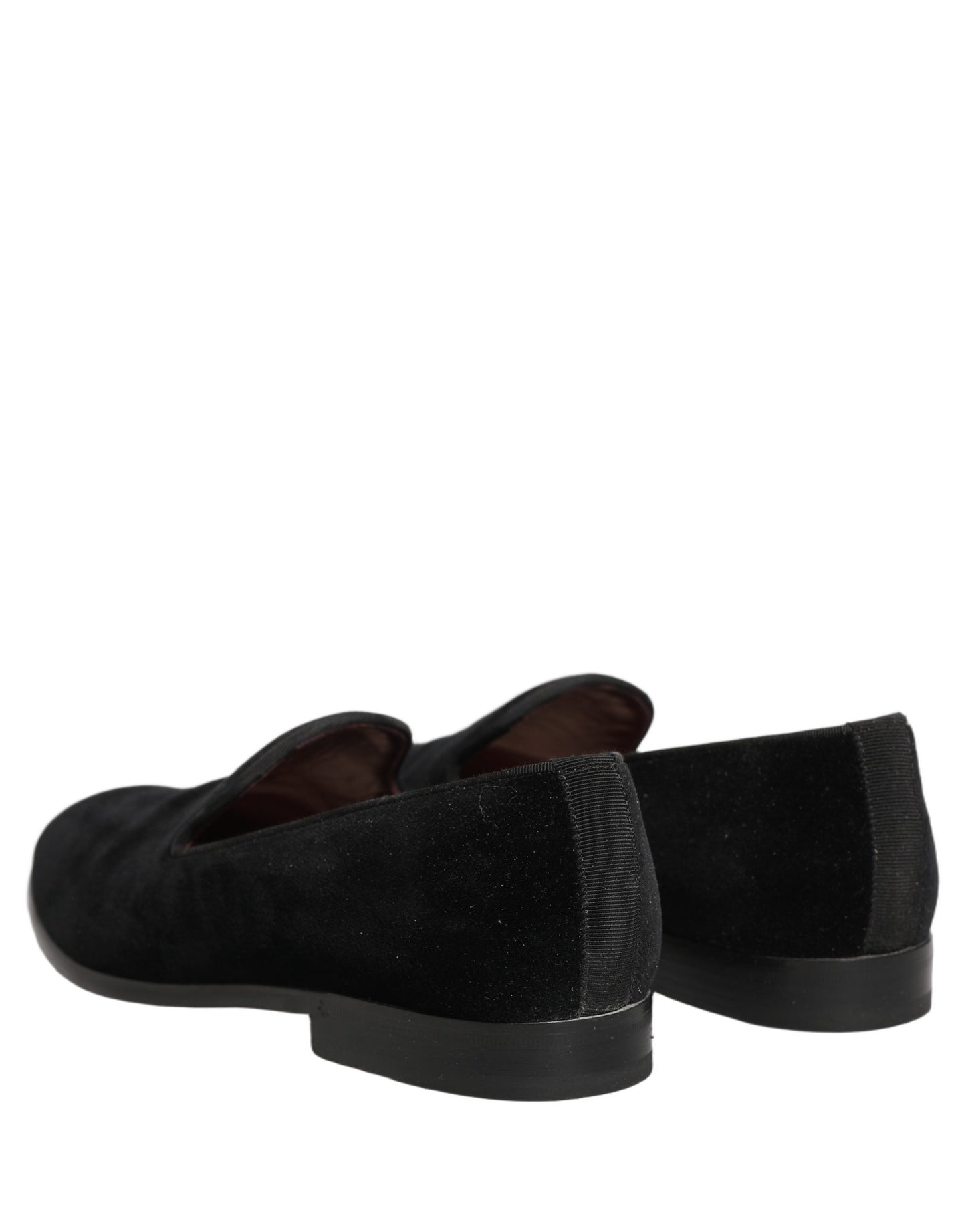 Dolce & Gabbana Black Velvet Cotton Loafers Formal Dress Shoes