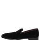 Dolce & Gabbana Black Velvet Cotton Loafers Formal Dress Shoes