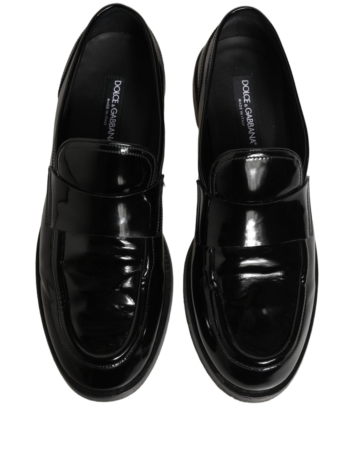 Dolce & Gabbana Black Leather Formal Men Dress Loafers Shoes