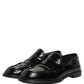 Dolce & Gabbana Black Leather Formal Men Dress Loafers Shoes