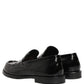 Dolce & Gabbana Black Leather Formal Men Dress Loafers Shoes