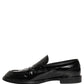 Dolce & Gabbana Black Leather Formal Men Dress Loafers Shoes