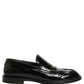 Dolce & Gabbana Black Leather Formal Men Dress Loafers Shoes
