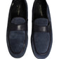 Dolce & Gabbana Blue Suede Leather Loafers Moccasins Shoes