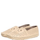 Dolce & Gabbana Beige Leather Cutout Logo Espadrilles Shoes