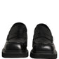 Dolce & Gabbana Black Calfskin Leather Men Dress Loafer Shoes