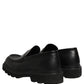 Dolce & Gabbana Black Calfskin Leather Men Dress Loafer Shoes