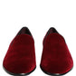 Dolce & Gabbana Maroon Velvet Slip On Dress Loafers Shoes