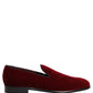 Dolce & Gabbana Maroon Velvet Slip On Dress Loafers Shoes