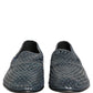Dolce & Gabbana Blue Woven Raffia Slip On Loafers Men Shoes