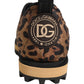 Dolce & Gabbana Brown Leopard Print Quilted Men Sneakers Shoes