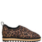 Dolce & Gabbana Brown Leopard Print Quilted Men Sneakers Shoes