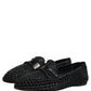 Dolce & Gabbana Black Woven Leather Slip On Loafers Men Shoes