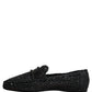 Dolce & Gabbana Black Woven Leather Slip On Loafers Men Shoes