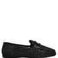 Dolce & Gabbana Black Woven Leather Slip On Loafers Men Shoes