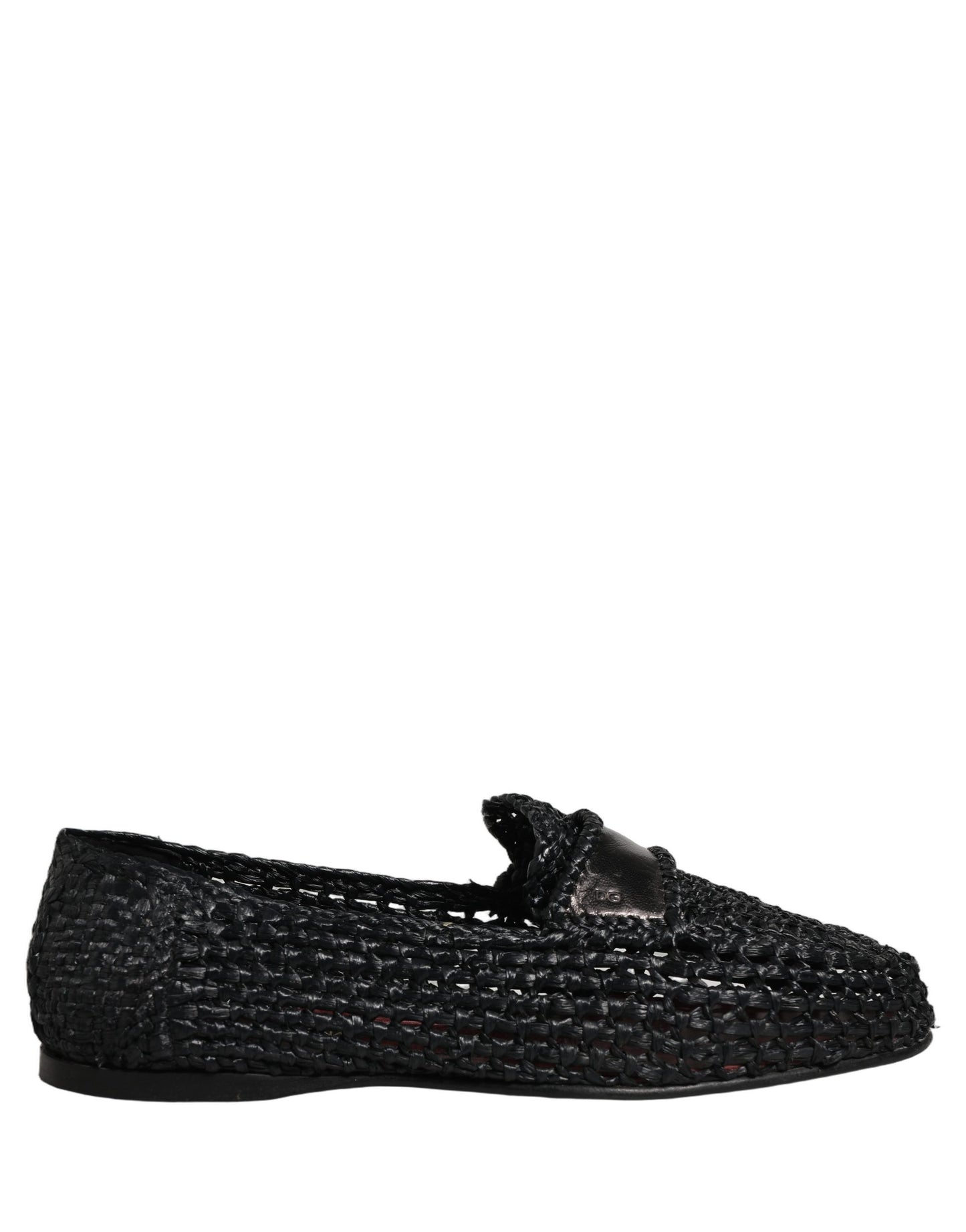 Dolce & Gabbana Black Woven Leather Slip On Loafers Men Shoes